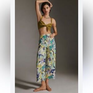 ANTHROPOLOGIE MAEVE ‘The Collette’ Cropped Pants Groovy Floral Print